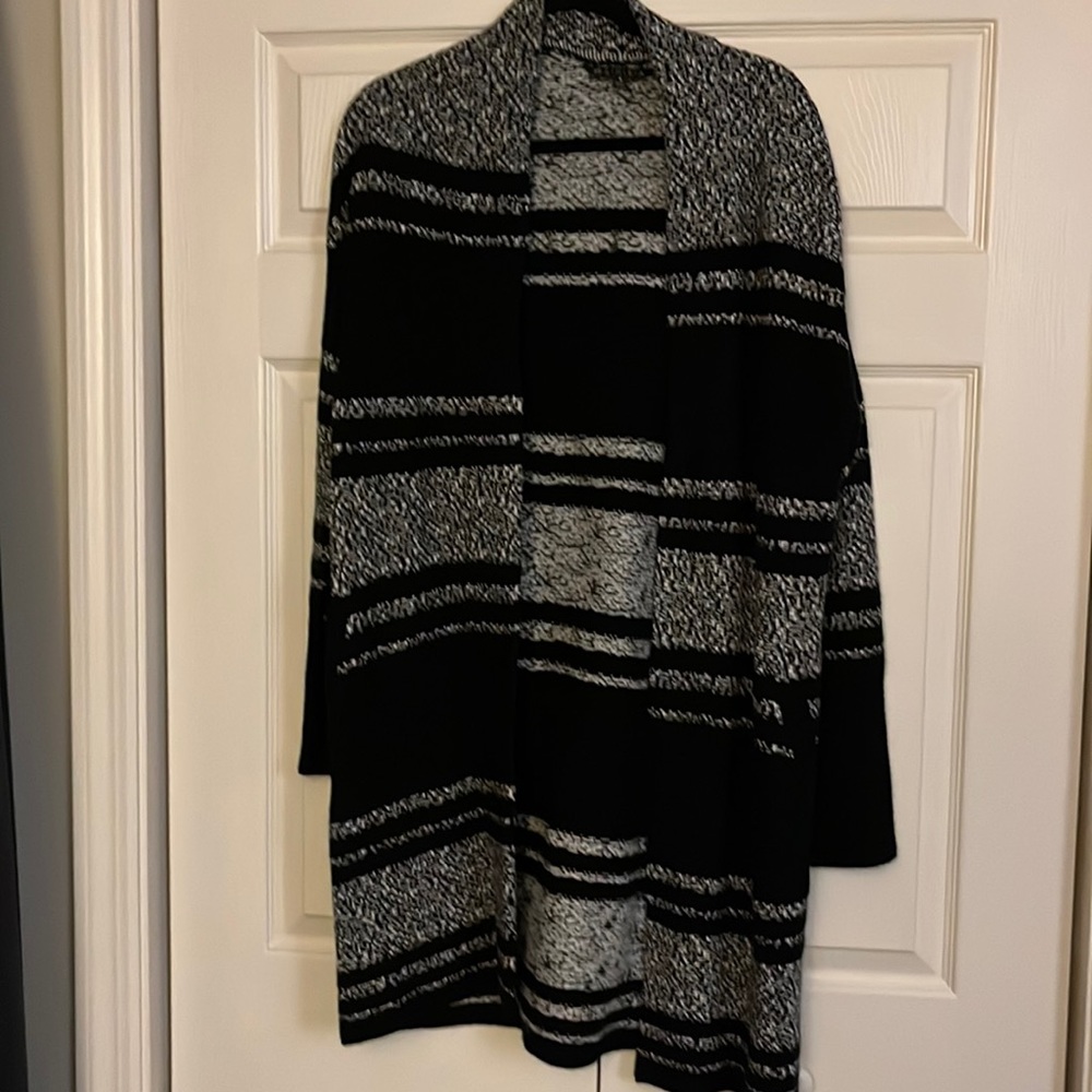 Athleta Black and White Long Cardigan